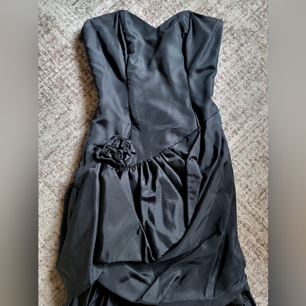 Vintage Gunne Sax Strapless Sweetheart Neck Drop Waist Draped Mermaid Gown Sz 0 - Picture 4 of 12